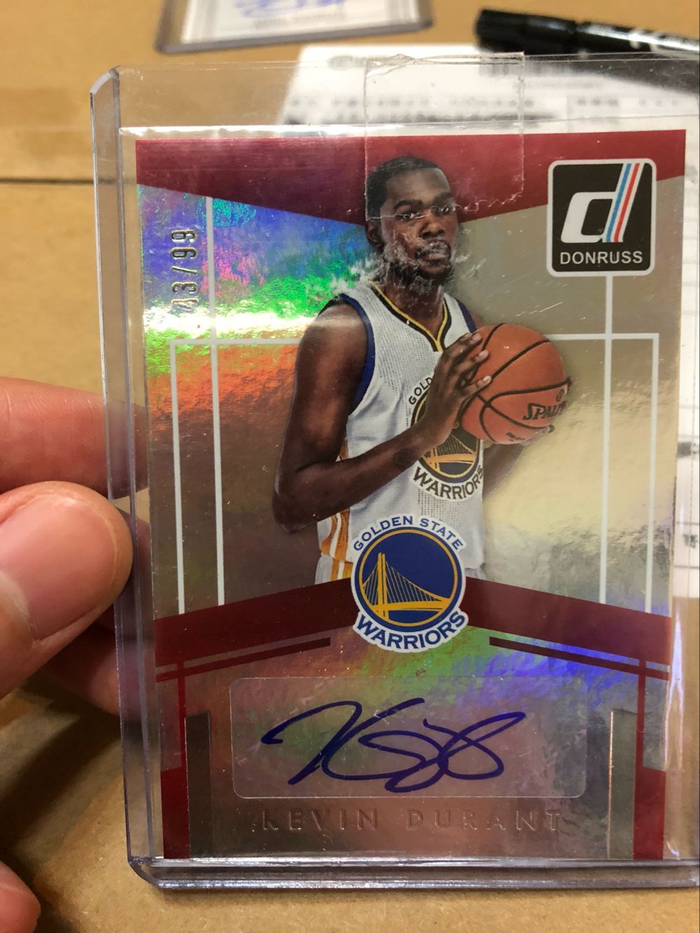 2016-17 panini donruss 杜兰特 kd kevin durant /99 签字