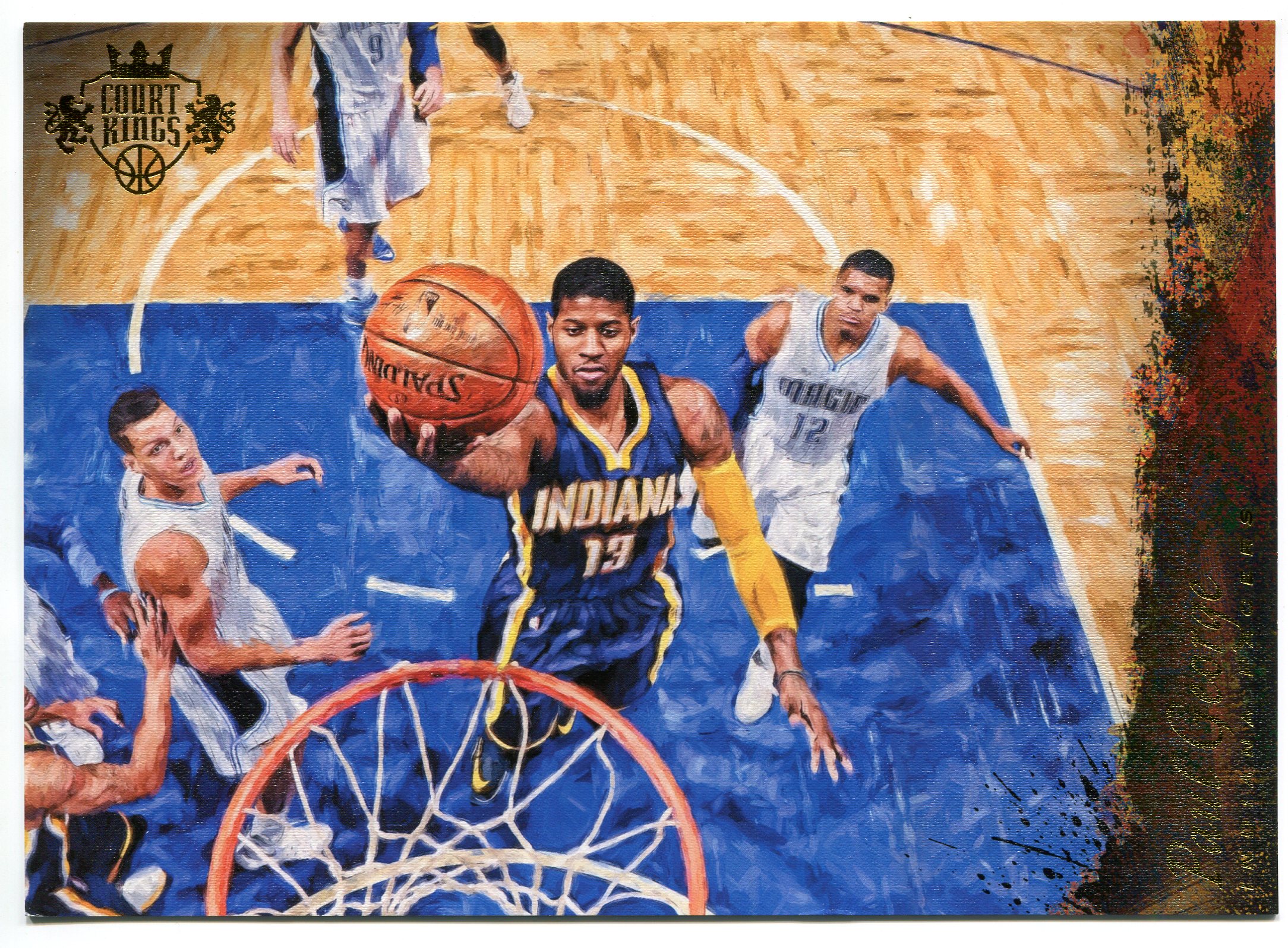 2016-17 油画系列 步行者队 paul george"泡椒"保罗乔治 5x7 油画大卡