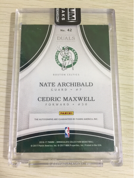 2016-17 panini immaculate 内特·阿奇博尔德 nate archibald