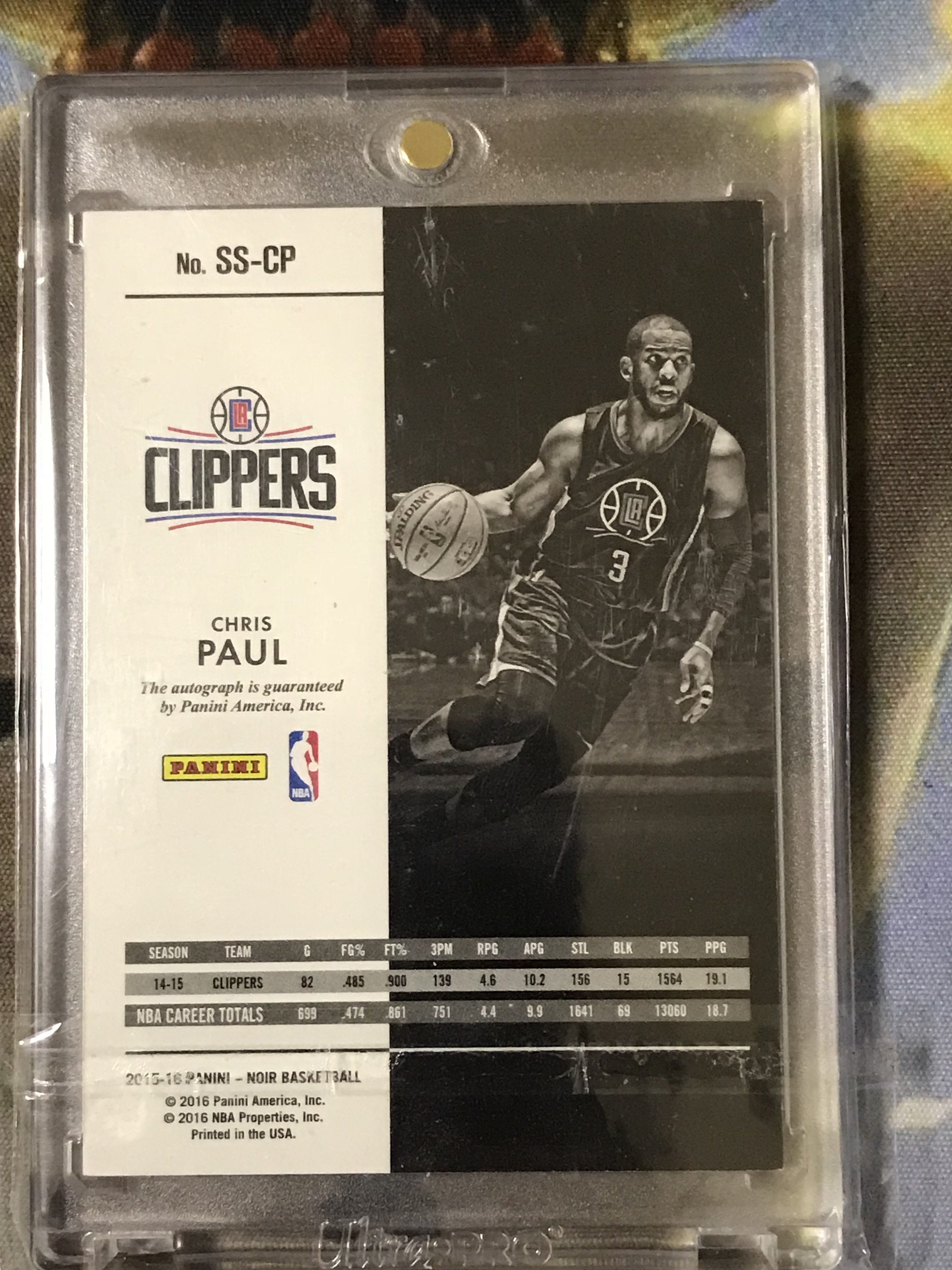 【pc 球星卡】 2015-16 panini noir 克里斯 保罗 聚光灯 金笔 卡签