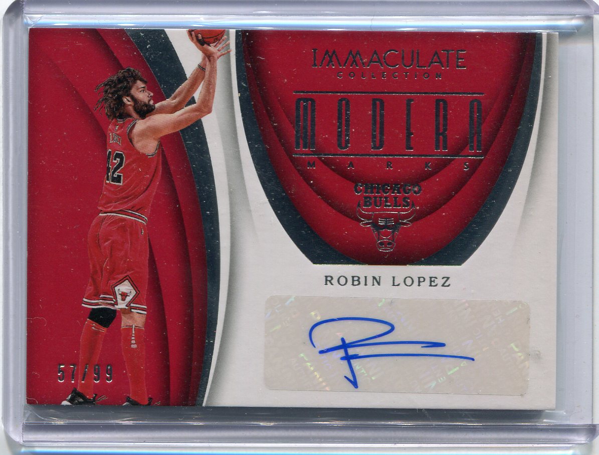 2017-18 panini immaculate 公牛队 罗宾-洛佩斯 robin lopez 签字 99