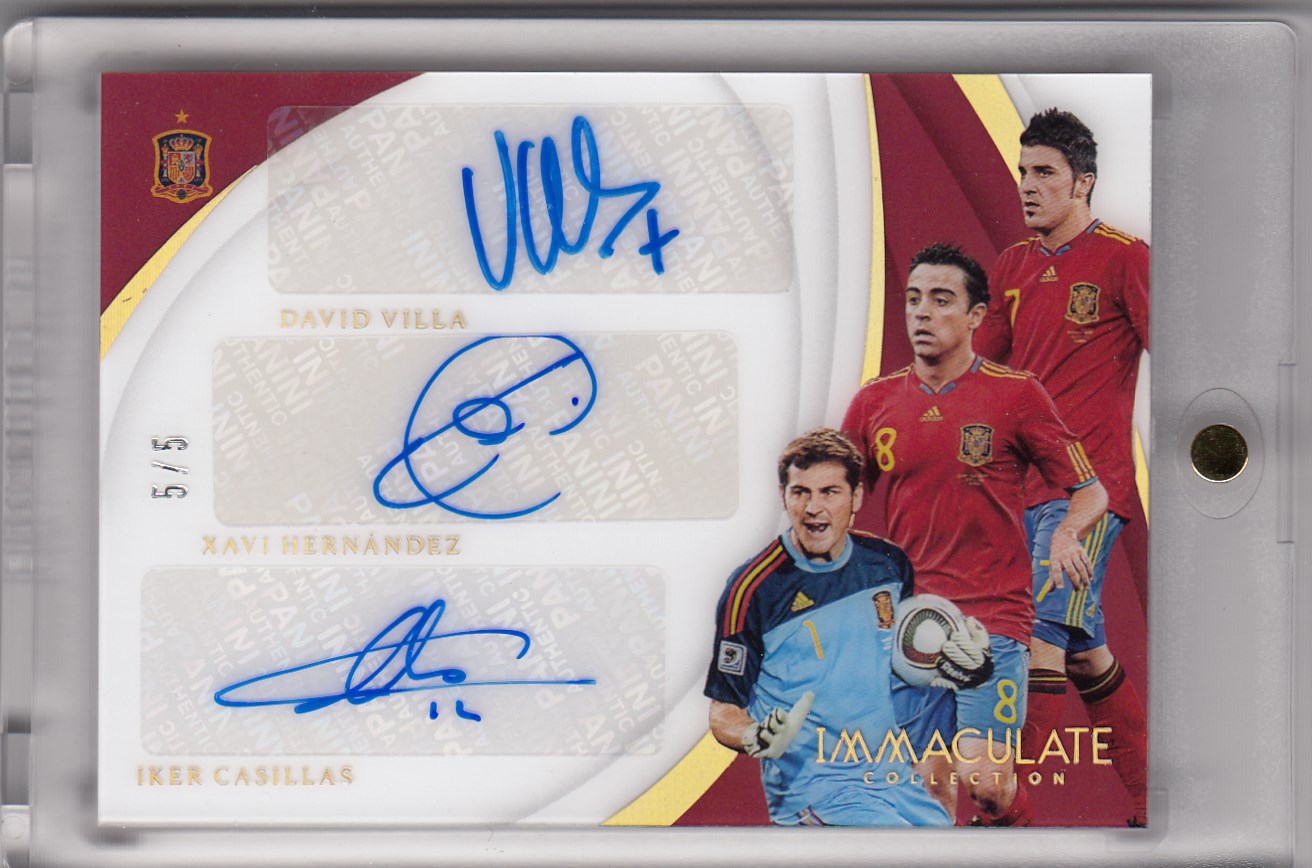 【z】2019 panini immaculate soccer 足球 比利亚 哈维 卡西利亚斯 5