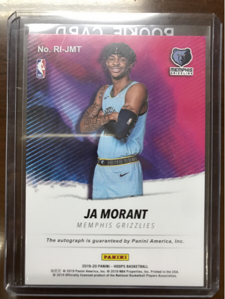 2019-20 panini hoops 灰熊 大热 新秀 莫兰特 签字 稀有 25编 特卡