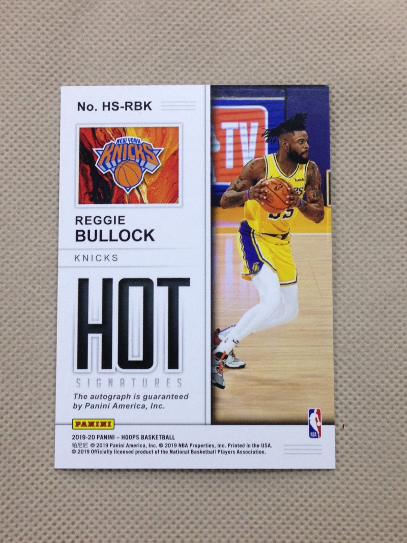 78】2019-20 panini hoops 湖人 签字卡 雷吉·布洛克 reggie bullock