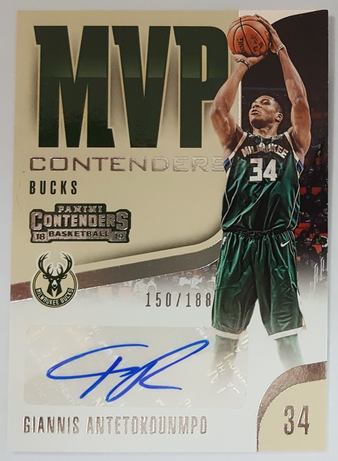 2018-19 panini contenders giannis antetokounmpo 字母哥 球票系列