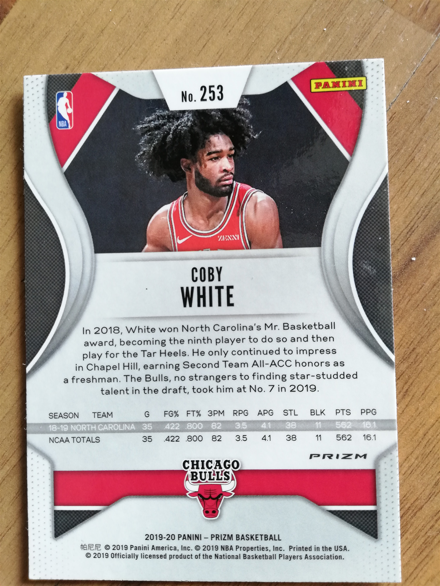 2019-20 prizm 科比 怀特 新秀普折 coby white