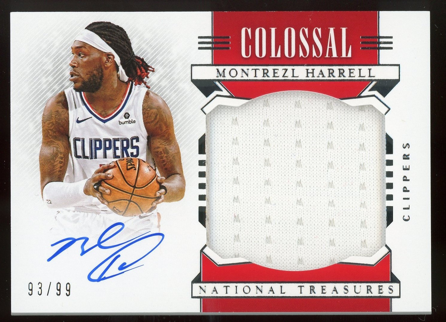 【us10拍卖】19-20 国宝 colossal大球衣签字 哈雷尔 快船 93/99编